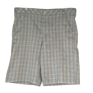 Fila Sport Golf stretch flex flat front gray plaid‎ shorts. Size 36